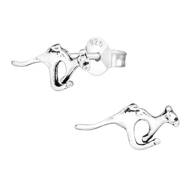 Children's Silver Kangaroo Ear Studs