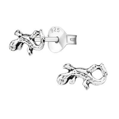 Children's Silver Lizard Ear Studs