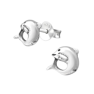 Children's Silver Dolphin Ear Studs