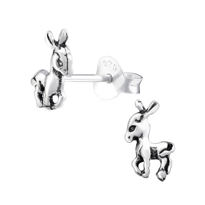 Children's Silver Deer Ear Studs