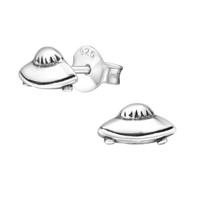 Children's Silver Ufo Ear Studs