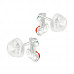 Premium Children's Silver Cherry Ear Studs with Epoxy