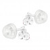 Premium Children's Silver Cherry Ear Studs with Crystal