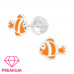 Premium Children's Silver Fish Ear Studs with Epoxy