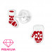 Premium Children's Silver Socks and Glove Ear Studs with Epoxy