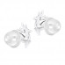 Premium Children's Silver Reindeer Ear Studs with Epoxy