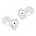 Premium Children's Silver Christmas Present Ear Studs with Cubic Zirconia and Epoxy