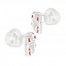 Premium Children's Silver Candy Canes Ear Studs with Cubic Zirconia and Epoxy