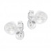 Premium Children's Silver Snowman Ear Studs with Cubic Zirconia and Epoxy