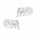 Premium Children's Silver Elephant Ear Studs with Epoxy