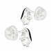 Premium Children's Silver Penguin Ear Studs with Epoxy