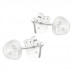 Premium Children's Silver Crown Ear Studs with Crystal and Epoxy