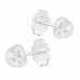 Premium Children's Silver Daisy Flower Ear Studs with Crystal and Epoxy