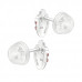 Premium Children's Silver Strawberry Ear Studs with Crystal and Epoxy