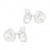 Premium Children's Silver Apple Ear Studs with Crystal and Epoxy