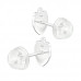 Premium Children's Silver Strawberry Ear Studs with Crystal and Epoxy