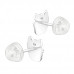 Premium Children's Silver Dog Ear Studs with Epoxy