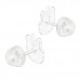 Premium Children's Silver Llama Unicorn Ear Studs with Crystal and Epoxy