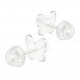 Premium Children's Silver Butterfly Ear Studs with Crystal and Epoxy