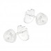 Premium Children's Silver Cat Ear Studs with Crystal and Epoxy