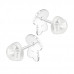 Premium Children's Silver Dog Ear Studs with Crystal and Epoxy