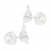 Premium Children's Silver Castle Ear Studs with Crystal and Epoxy