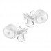 Premium Children's Silver Unicorn Ear Studs with Crystal and Epoxy