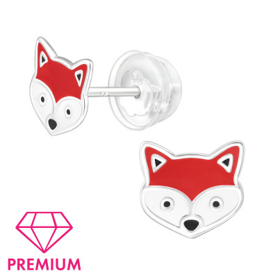 Fox Children's Sterling Silver Premium Kid Jewelry with Epoxy