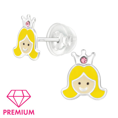 Princess Children's Sterling Silver Premium Kid Jewelry with Crystal and Epoxy