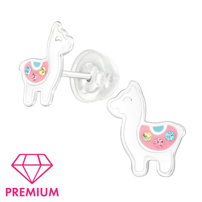 Alpaca Children's Sterling Silver Premium Kid Jewelry with Crystal and Epoxy