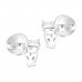 Premium Children's Silver Owl Ear Studs with Epoxy