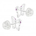 Premium Children's Silver Butterfly Ear Studs with Crystal