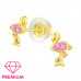 Premium Children's Silver Flamingo Ear Studs with Crystal