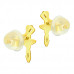 Premium Children's Silver Ballerina Ear Studs with Crystal