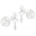 Premium Children's Silver Ballerina Ear Studs with Crystal