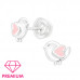 Premium Children's Silver Chick Ear Studs with Epoxy