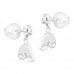 Premium Children's Silver Ear Studs with Hanging Epoxy Rainbow and Cubic Zirconia