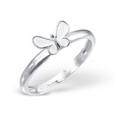 Butterfly Children's Sterling Silver Adjustable Ring