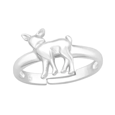 Children S Silver Deer Adjustable Ring Adjustable Size 2 5 3 5