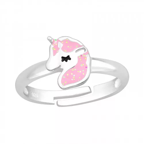 Children S Silver Unicorn Adjustable Ring With Epoxy Adjustable Size 2 5 3 5