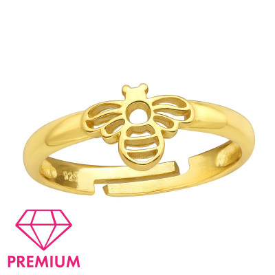 Children's Silver Bee Adjustable Ring