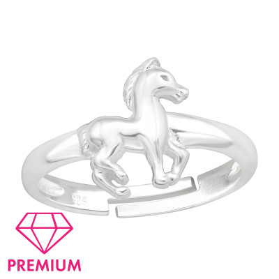 Children's Silver Horse Adjustable Ring