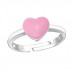 Children's Silver Heart Adjustable Ring with Epoxy