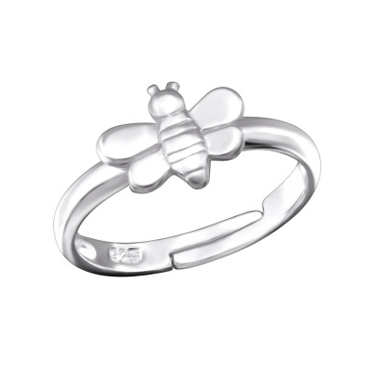 Children's Silver Bee Adjustable Ring