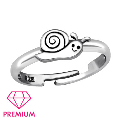 Children's Silver Snail Adjustable Ring