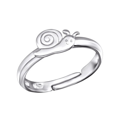 Children's Silver Snail Adjustable Ring