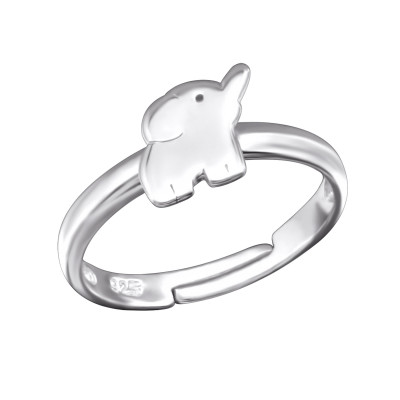 Elephant Children's Sterling Silver Adjustable Ring