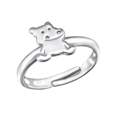 Hippopotamus Children's Sterling Silver Adjustable Ring