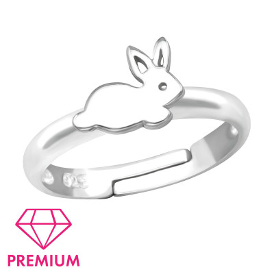 Children's Silver Rabbit Adjustable Ring