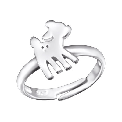 Children's Silver Deer Adjustable Ring